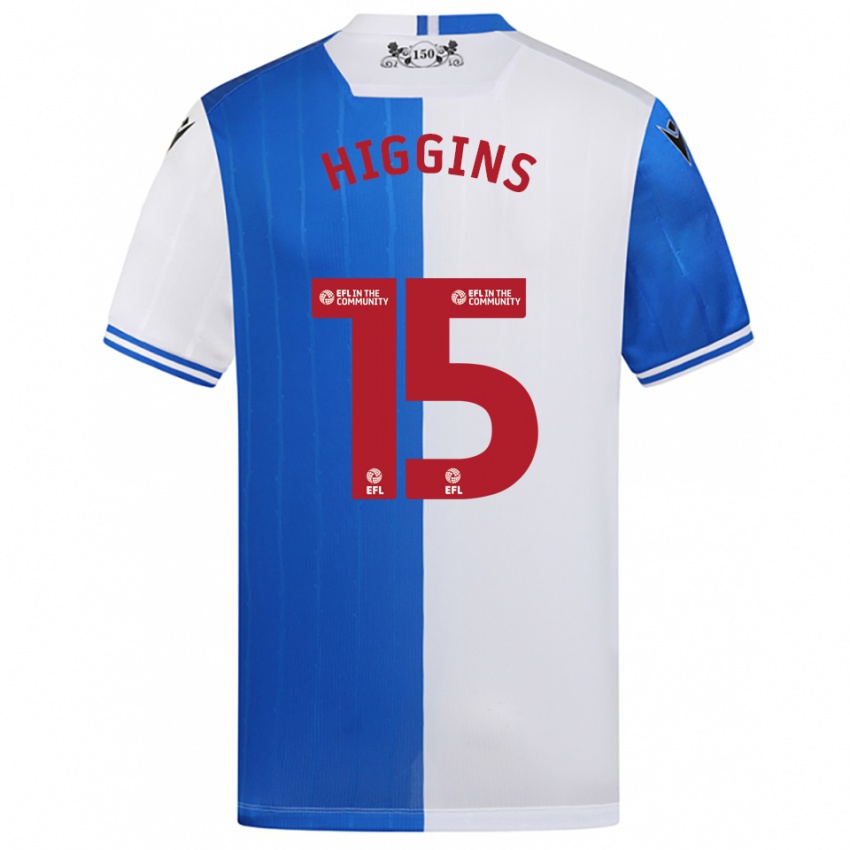 גברים Harvey Higgins #15 כחול לבן ג'רזי ביתית 2025/26 חולצה קצרה