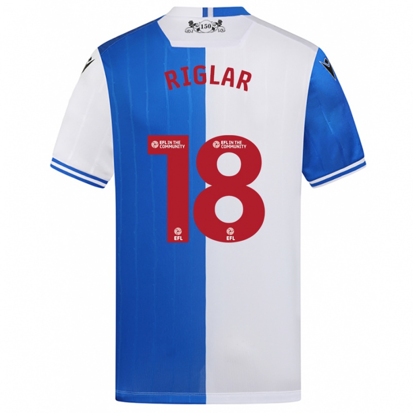 גברים גרייס ריגלר #18 כחול לבן ג'רזי ביתית 2025/26 חולצה קצרה