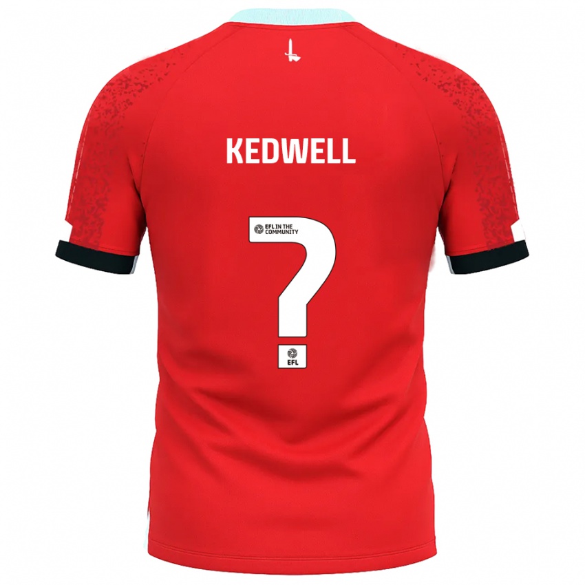 גברים Harvey Kedwell #0 אדום לבן ג'רזי ביתית 2025/26 חולצה קצרה