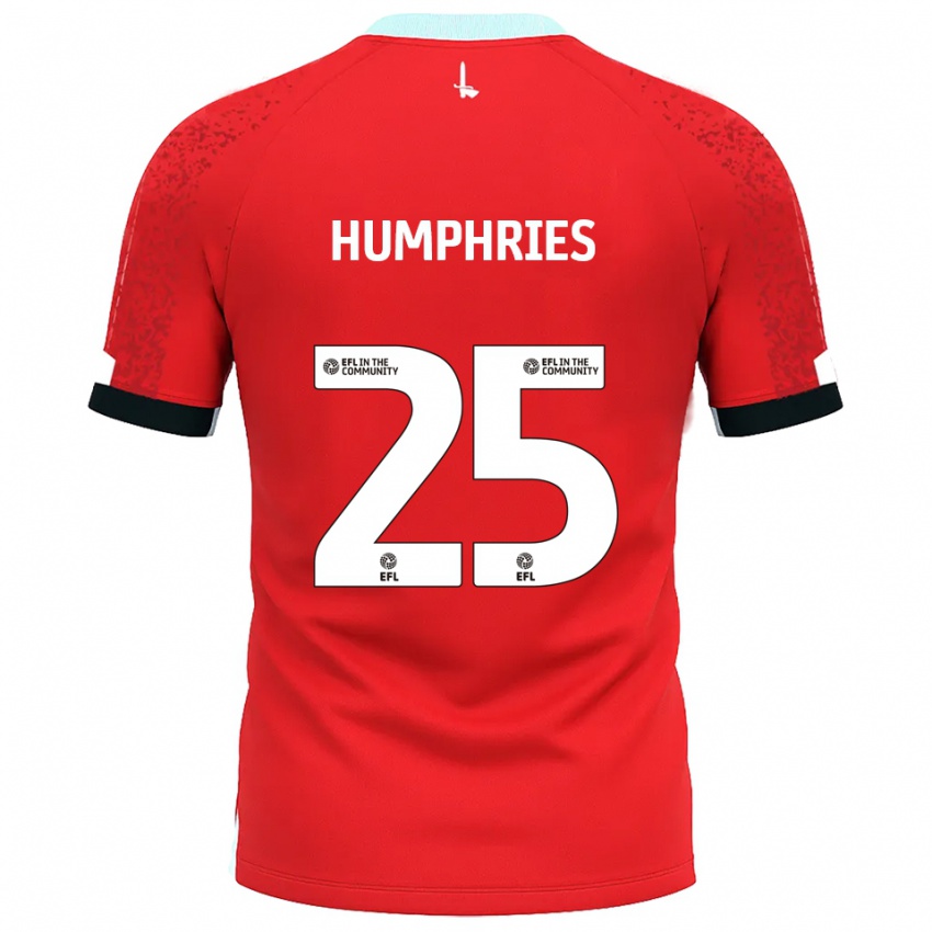 גברים Greta Humphries #25 אדום לבן ג'רזי ביתית 2025/26 חולצה קצרה