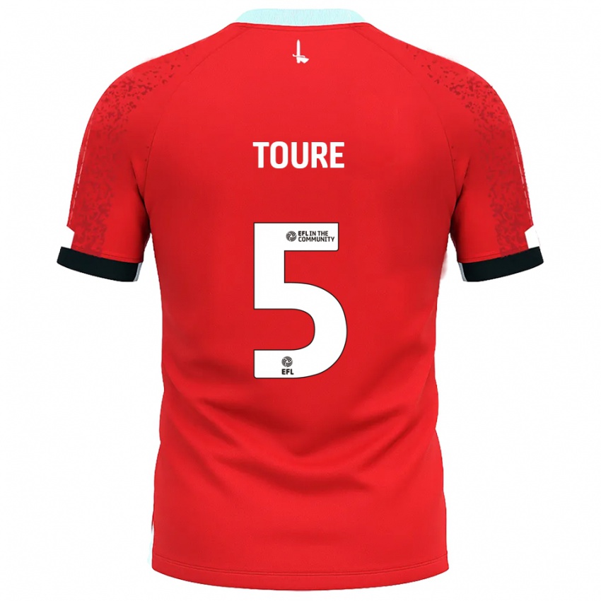 גברים Seydil Toure #5 אדום לבן ג'רזי ביתית 2025/26 חולצה קצרה