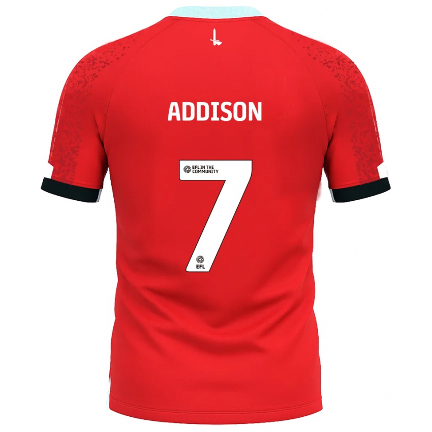 גברים אנג'לה אדיסון #7 אדום לבן ג'רזי ביתית 2025/26 חולצה קצרה