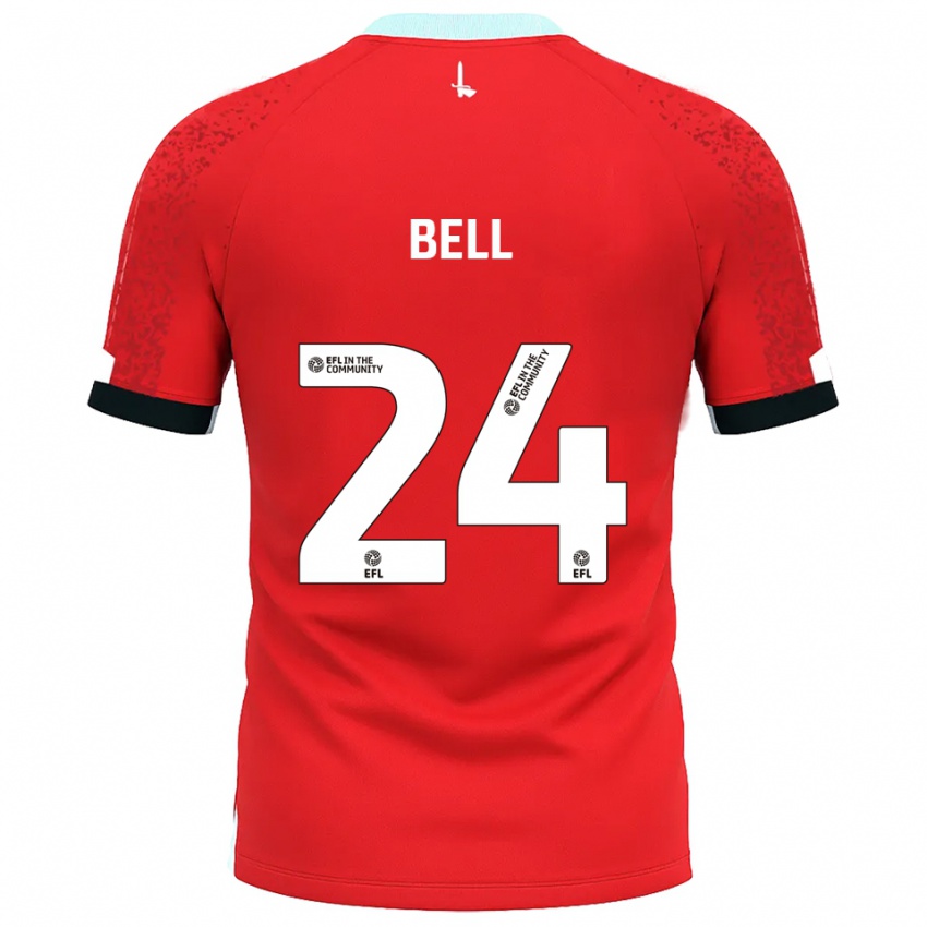 גברים Taylor Bell #24 אדום לבן ג'רזי ביתית 2025/26 חולצה קצרה