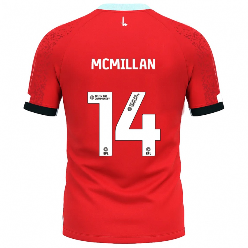 גברים Ellis Mcmillan #14 אדום לבן ג'רזי ביתית 2025/26 חולצה קצרה