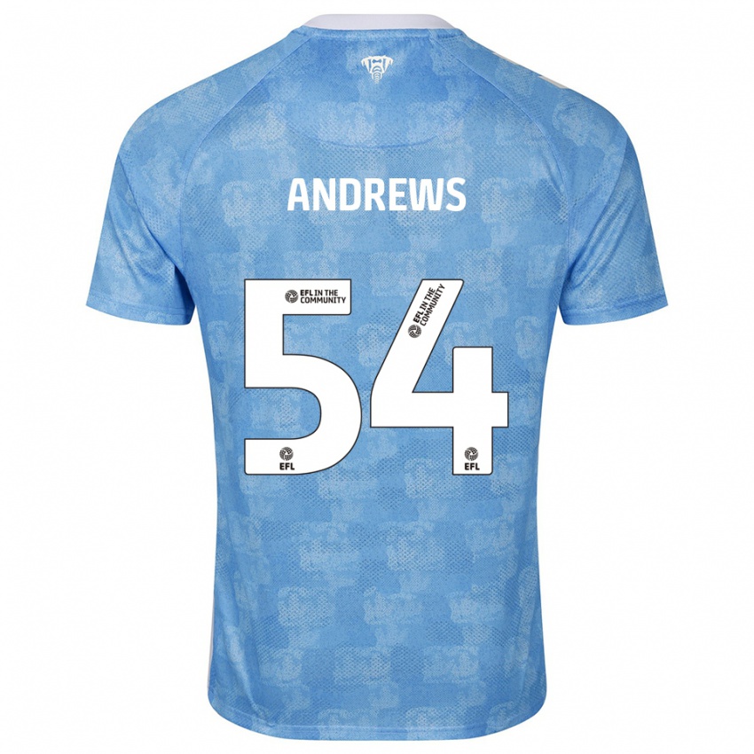 גברים קאי אנדרוס #54 תכלת לבן ג'רזי ביתית 2025/26 חולצה קצרה