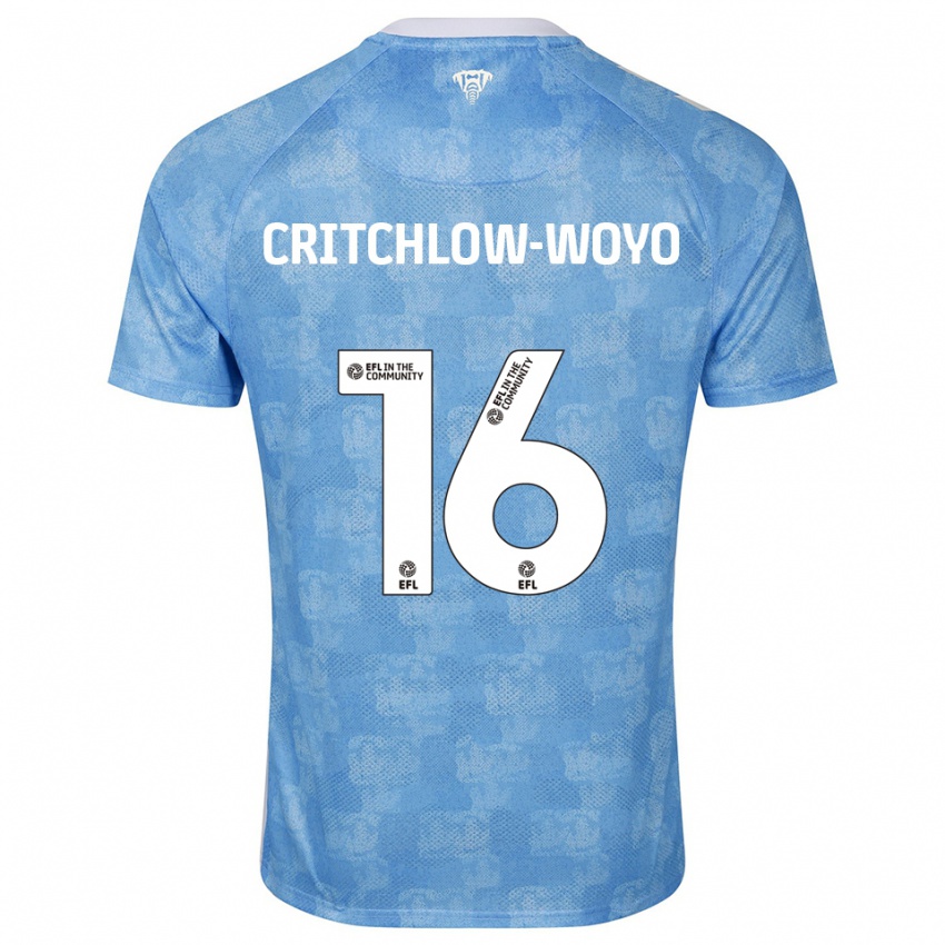 גברים Tionne Critchlow-Woyo #16 תכלת לבן ג'רזי ביתית 2025/26 חולצה קצרה