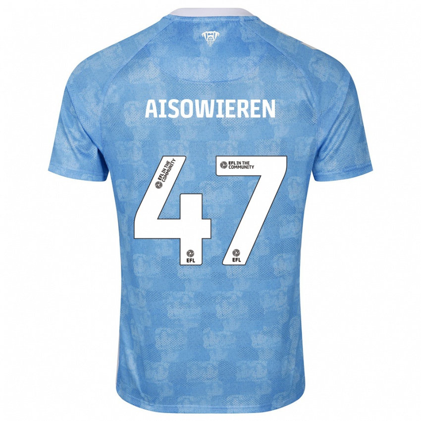 גברים אוון אגוסה אייסו #47 תכלת לבן ג'רזי ביתית 2025/26 חולצה קצרה