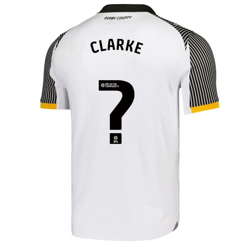 גברים Kieran Clarke #0 לבן שחור ג'רזי ביתית 2025/26 חולצה קצרה