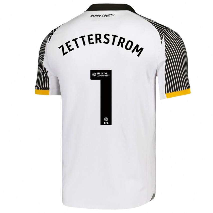 גברים יאקוב וידל צטרסטרום #1 לבן שחור ג'רזי ביתית 2025/26 חולצה קצרה