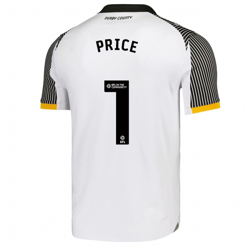 גברים Harley Price #1 לבן שחור ג'רזי ביתית 2025/26 חולצה קצרה