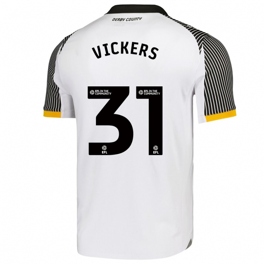 גברים ג'וש ויקרס #31 לבן שחור ג'רזי ביתית 2025/26 חולצה קצרה