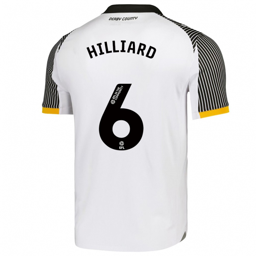 גברים Ella Hilliard #6 לבן שחור ג'רזי ביתית 2025/26 חולצה קצרה