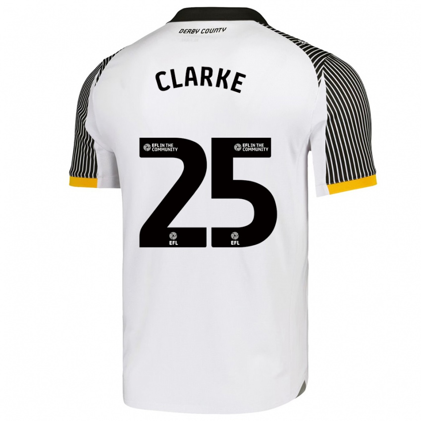 גברים מת׳יו קלארק #25 לבן שחור ג'רזי ביתית 2025/26 חולצה קצרה