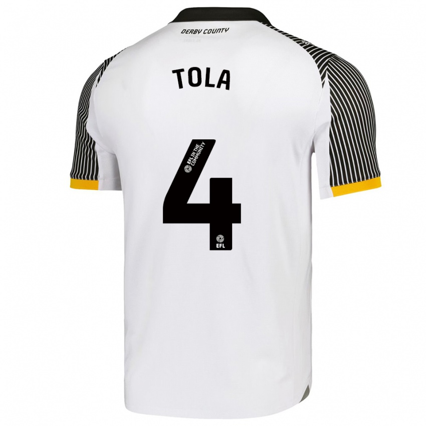 גברים Marcel Tola #4 לבן שחור ג'רזי ביתית 2025/26 חולצה קצרה