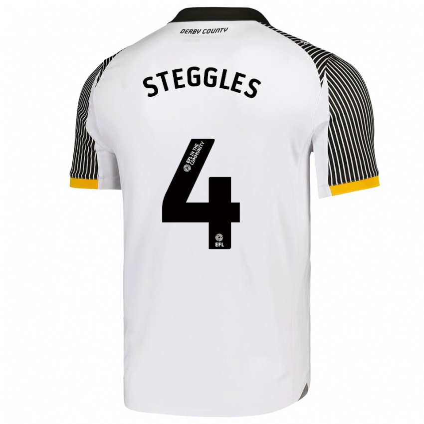 גברים שרלוט סטגלס #4 לבן שחור ג'רזי ביתית 2025/26 חולצה קצרה