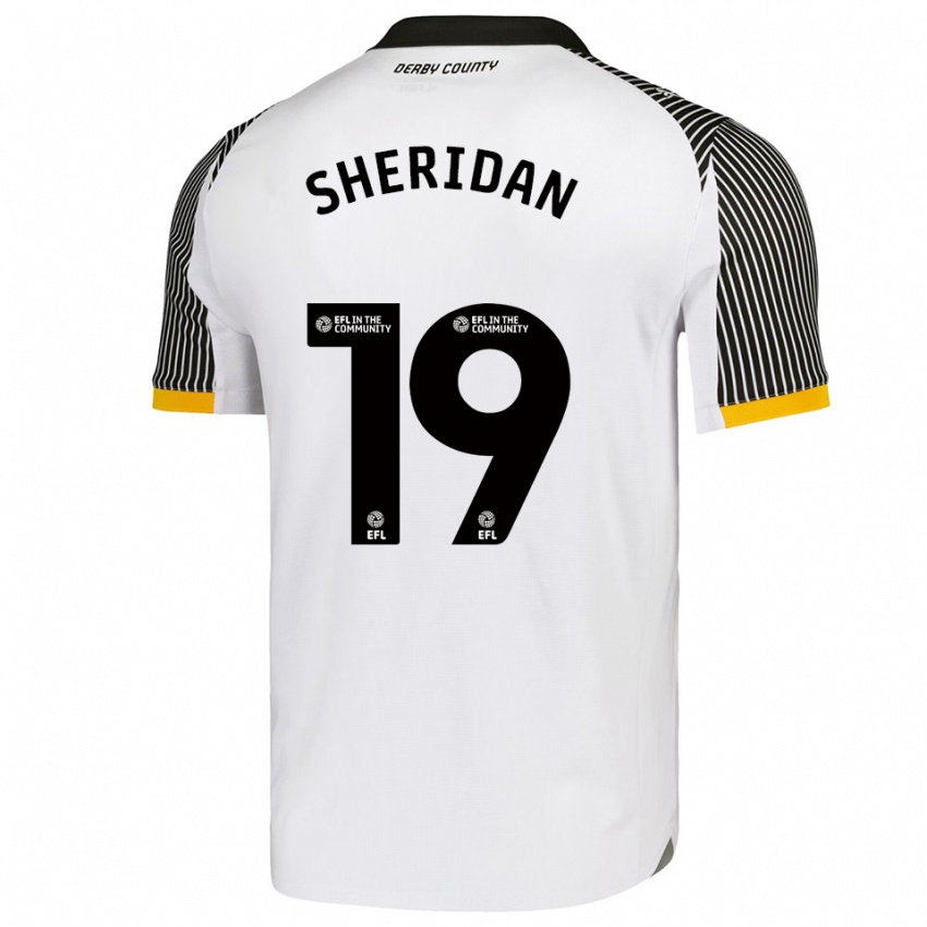 גברים Isabel Sheridan #19 לבן שחור ג'רזי ביתית 2025/26 חולצה קצרה