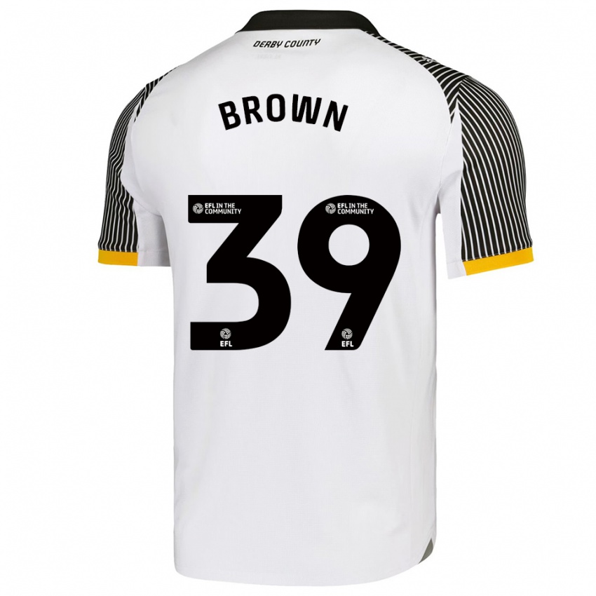 גברים Dajaune Brown #39 לבן שחור ג'רזי ביתית 2025/26 חולצה קצרה