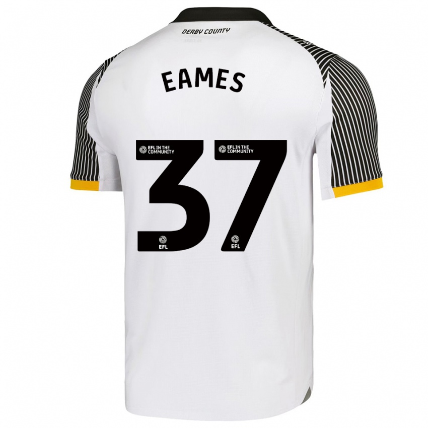 גברים Owen Eames #37 לבן שחור ג'רזי ביתית 2025/26 חולצה קצרה