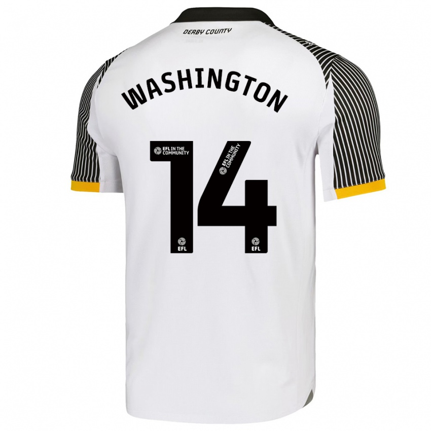 גברים קונור וושינגטון #14 לבן שחור ג'רזי ביתית 2025/26 חולצה קצרה