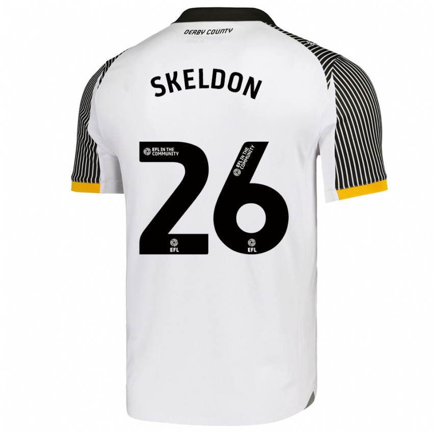 גברים Lily Skeldon #26 לבן שחור ג'רזי ביתית 2025/26 חולצה קצרה