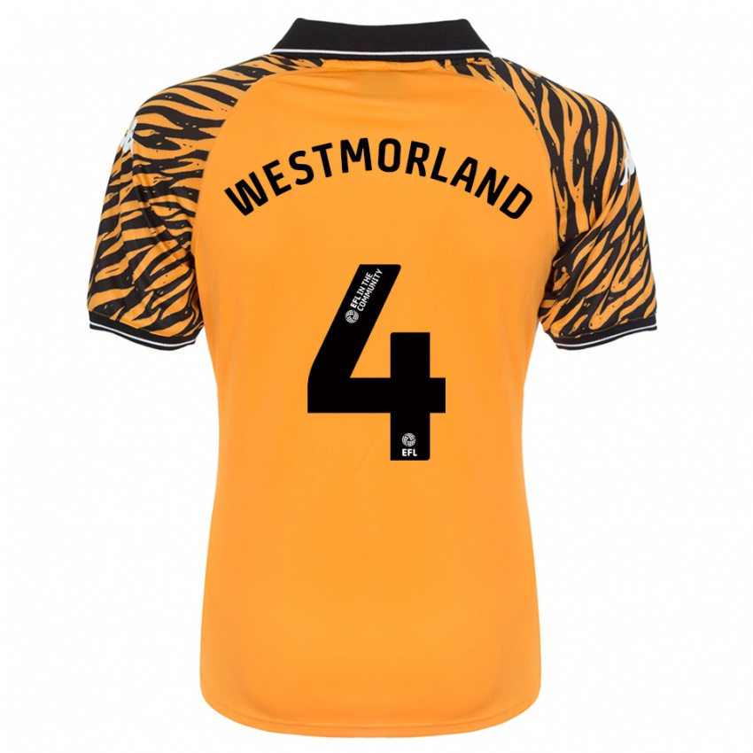 גברים Emma Westmorland #4 כתום שחור ג'רזי ביתית 2025/26 חולצה קצרה