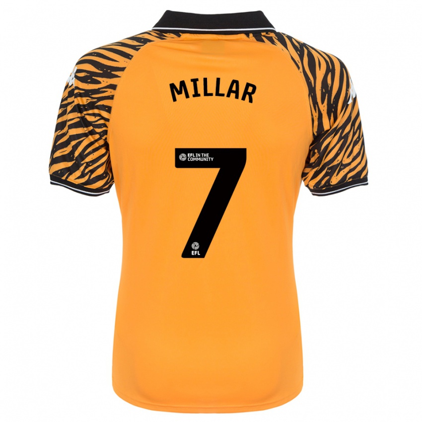 גברים ליאם מילאר #7 כתום שחור ג'רזי ביתית 2025/26 חולצה קצרה