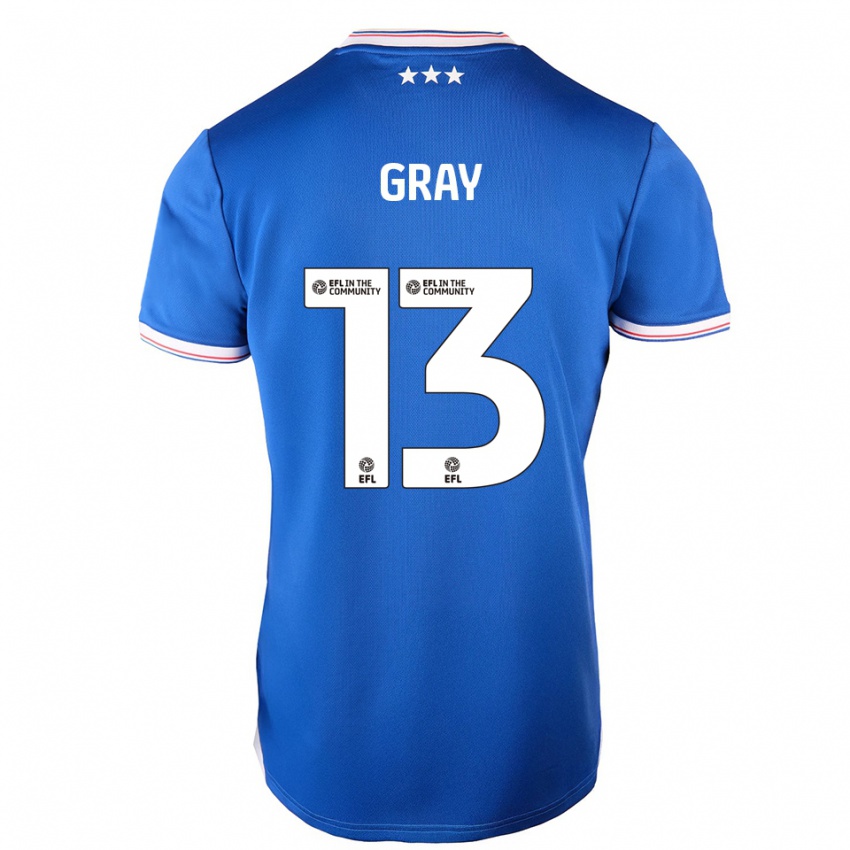 גברים הנרי גריי #13 כחול לבן ג'רזי ביתית 2025/26 חולצה קצרה