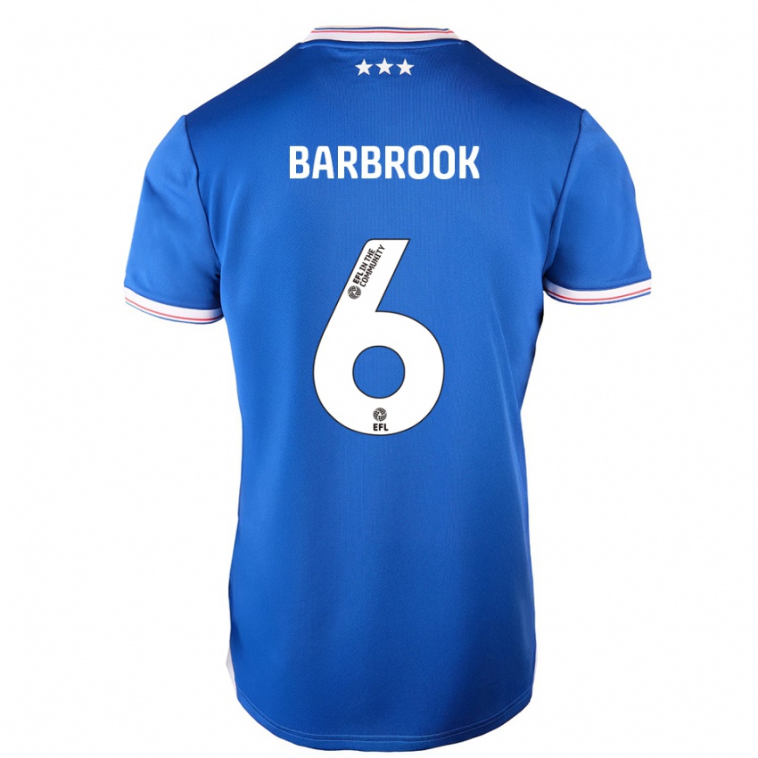 גברים Finley Barbrook #6 כחול לבן ג'רזי ביתית 2025/26 חולצה קצרה