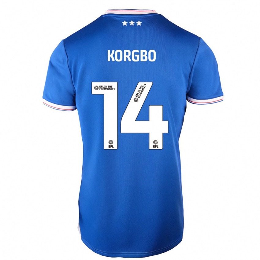 גברים קלווין קארגבו #14 כחול לבן ג'רזי ביתית 2025/26 חולצה קצרה