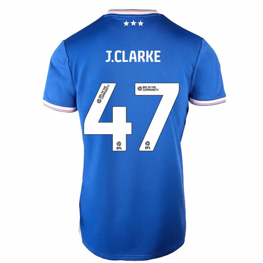 גברים ג'ק קלארק #47 כחול לבן ג'רזי ביתית 2025/26 חולצה קצרה