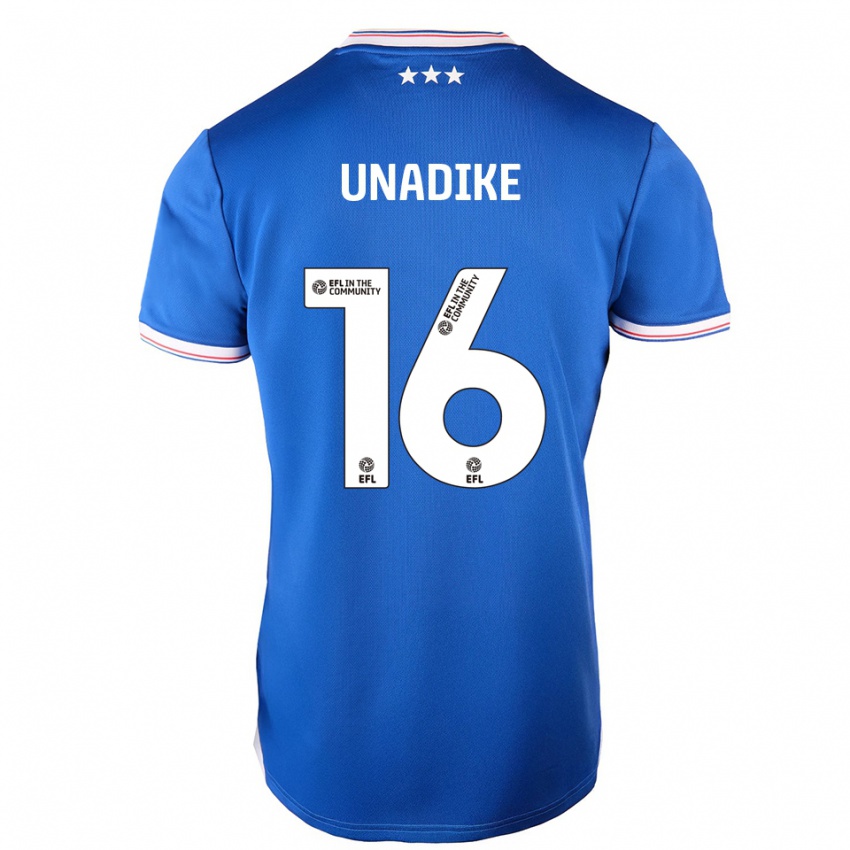 גברים Will Unadike #16 כחול לבן ג'רזי ביתית 2025/26 חולצה קצרה