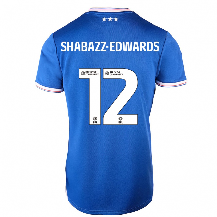 גברים Walker Shabazz-Edwards #12 כחול לבן ג'רזי ביתית 2025/26 חולצה קצרה