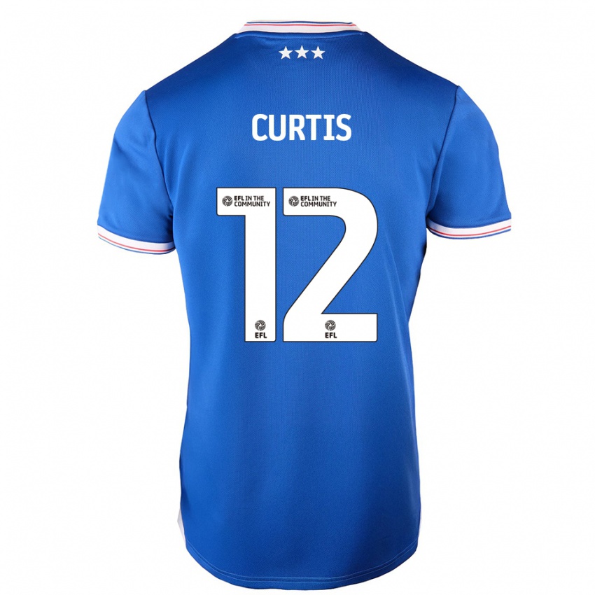 גברים הנרי קרטיס #12 כחול לבן ג'רזי ביתית 2025/26 חולצה קצרה