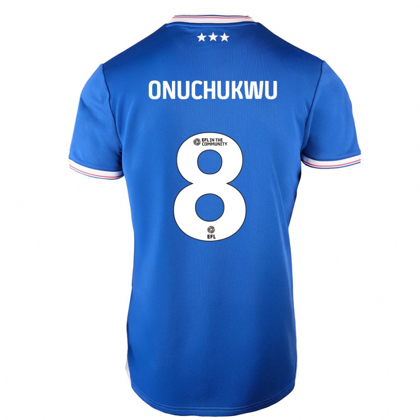 גברים Abube Onuchukwu #8 כחול לבן ג'רזי ביתית 2025/26 חולצה קצרה