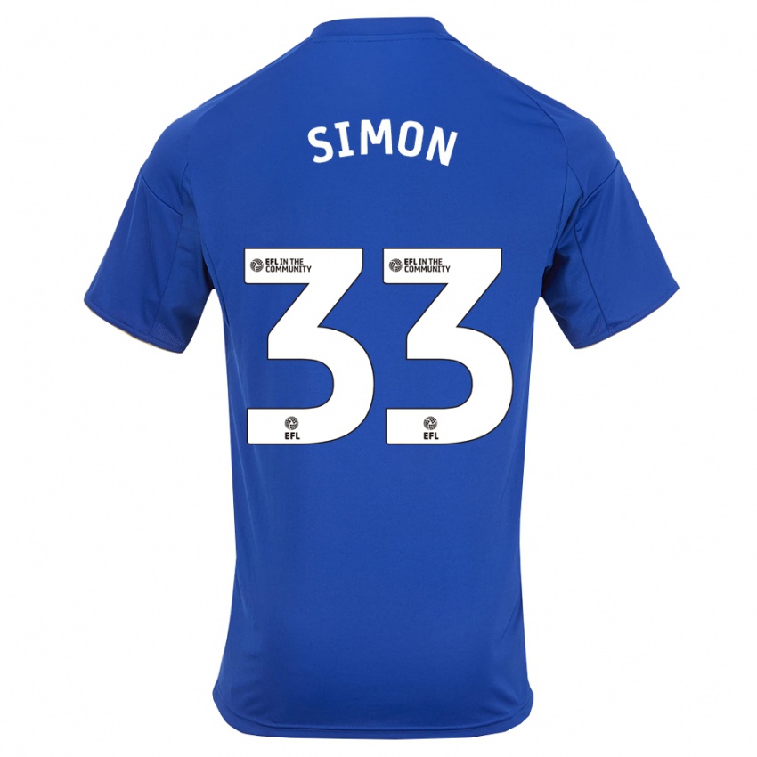 גברים ארין סיימון #33 כחול זהב ג'רזי ביתית 2025/26 חולצה קצרה