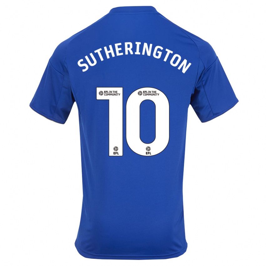 גברים Harry Sutherington #10 כחול זהב ג'רזי ביתית 2025/26 חולצה קצרה