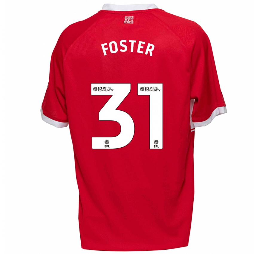 גברים אוון פוסטר #31 אדום לבן ג'רזי ביתית 2025/26 חולצה קצרה