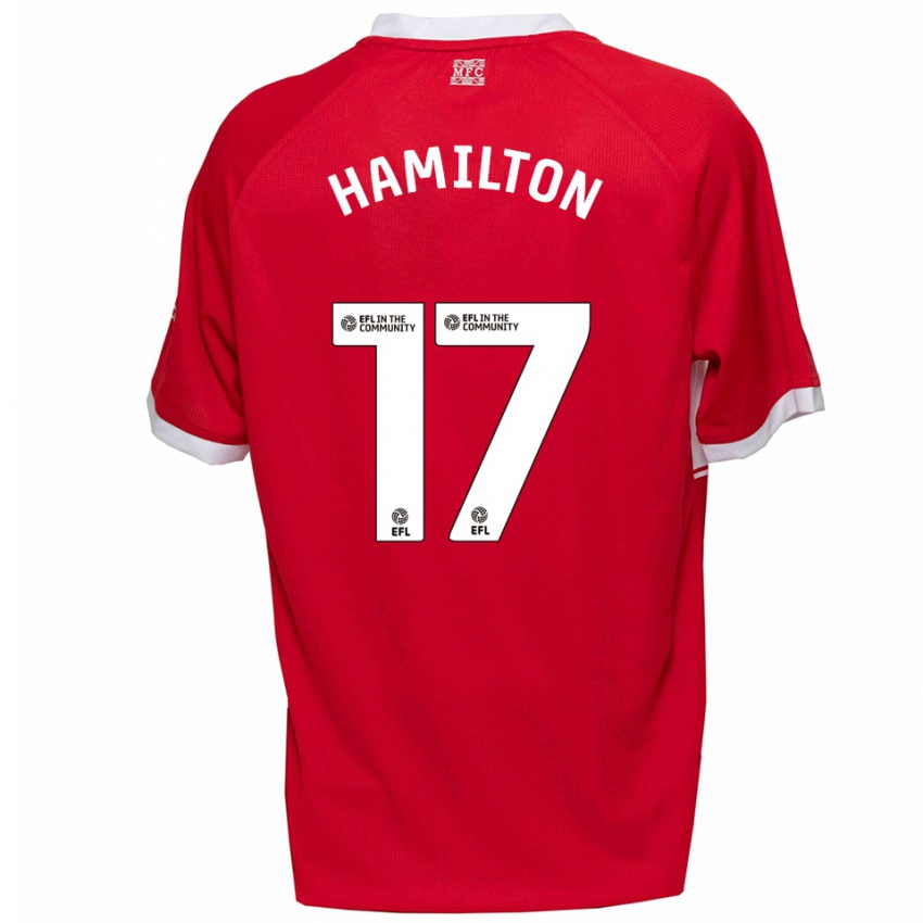 גברים מיכה המילטון #17 אדום לבן ג'רזי ביתית 2025/26 חולצה קצרה