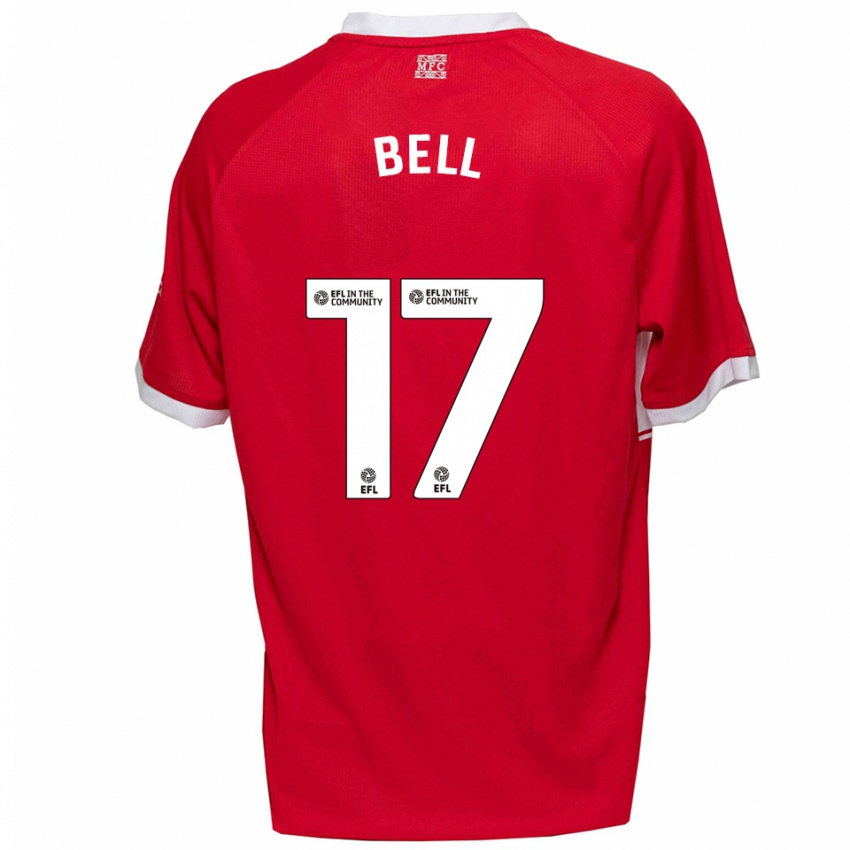 גברים מילי בל #17 אדום לבן ג'רזי ביתית 2025/26 חולצה קצרה