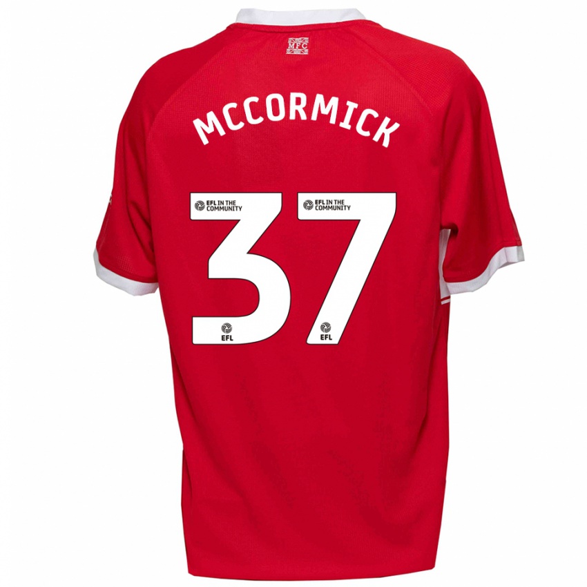 גברים ג'ורג' מקורמיק #37 אדום לבן ג'רזי ביתית 2025/26 חולצה קצרה