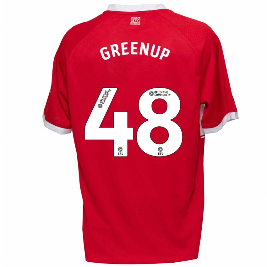 גברים Isaac Greenup #48 אדום לבן ג'רזי ביתית 2025/26 חולצה קצרה