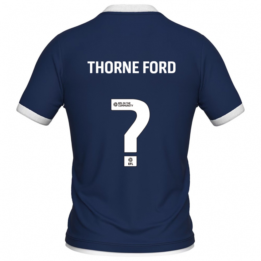 גברים Evie Thorne Ford #0 כחול נייבי לבן ג'רזי ביתית 2025/26 חולצה קצרה