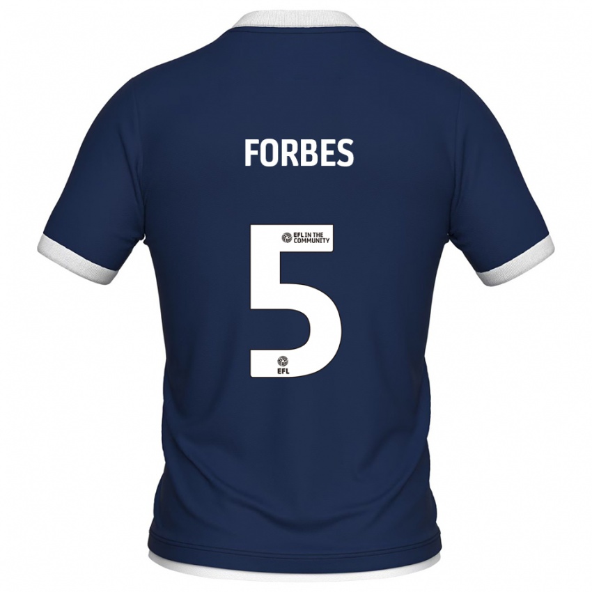 גברים Dean Forbes #5 כחול נייבי לבן ג'רזי ביתית 2025/26 חולצה קצרה