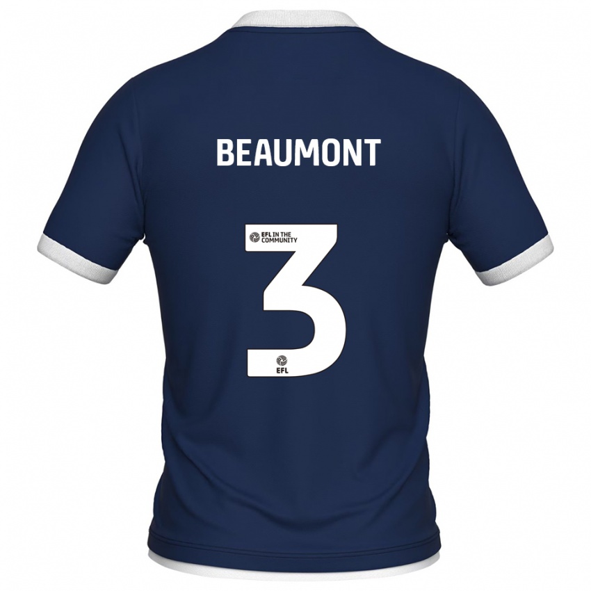 גברים George Beaumont #3 כחול נייבי לבן ג'רזי ביתית 2025/26 חולצה קצרה