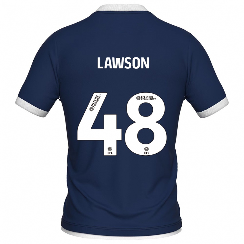 גברים Sha'mar Lawson #48 כחול נייבי לבן ג'רזי ביתית 2025/26 חולצה קצרה