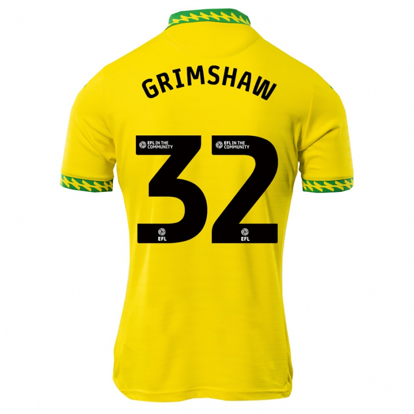 גברים דניאל גרימשאו #32 לבן ירוק ג'רזי ביתית 2025/26 חולצה קצרה