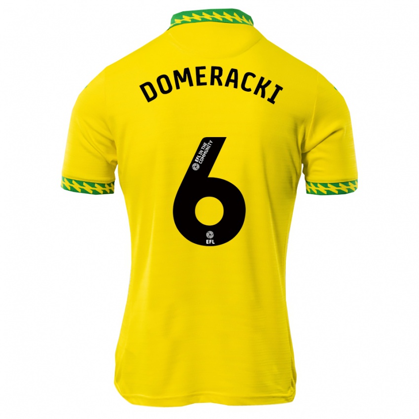 גברים אלן דומראצקי #6 לבן ירוק ג'רזי ביתית 2025/26 חולצה קצרה