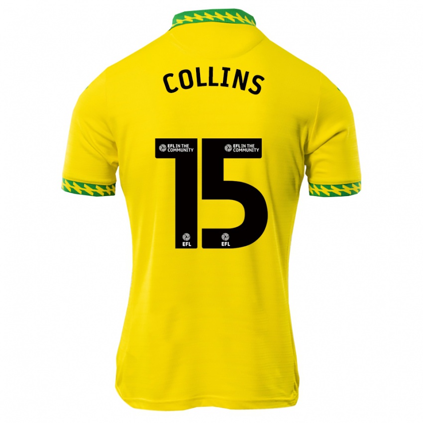 גברים Hugo Collins #15 לבן ירוק ג'רזי ביתית 2025/26 חולצה קצרה