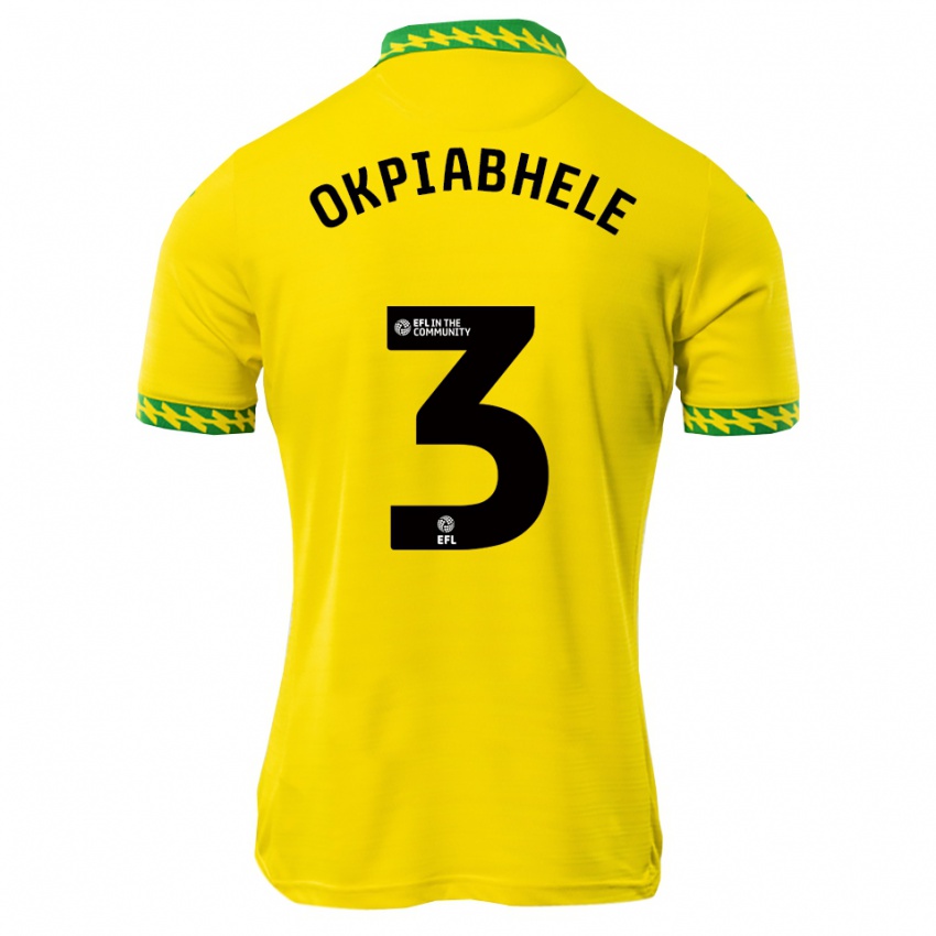 גברים Oser Okpiabhele #3 לבן ירוק ג'רזי ביתית 2025/26 חולצה קצרה