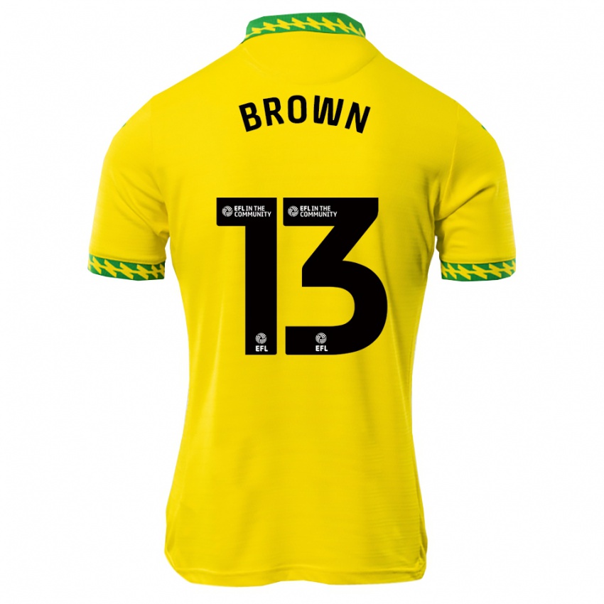 גברים Mason Brown #13 לבן ירוק ג'רזי ביתית 2025/26 חולצה קצרה